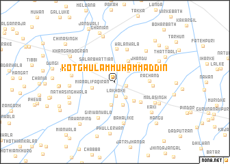 map of Kot Ghulām Muhammad Dīn