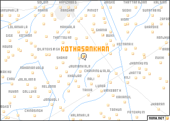 map of Kot Hasan Khān