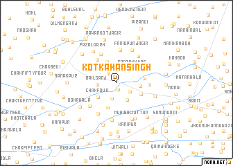 map of Kot Kāhan Singh