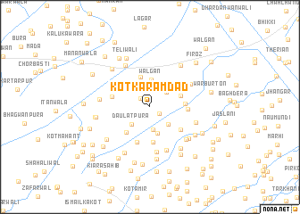 map of Kot Karam Dād