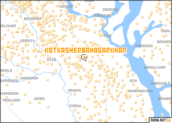 map of Kotka Sher Bahādar Khān