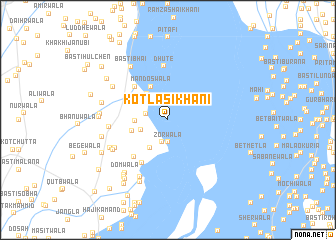 map of Kotla Sikhāni