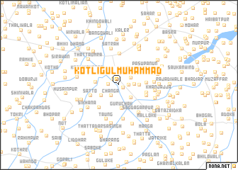 map of Kotli Gul Muhammad