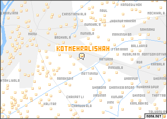map of Kot Mehr Ali Shāh