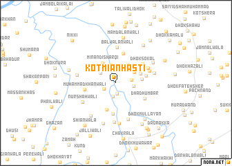 map of Kot Miān Hasti