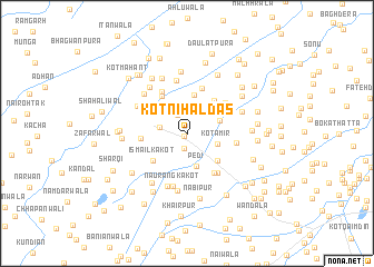 map of Kot Nihāl Dās