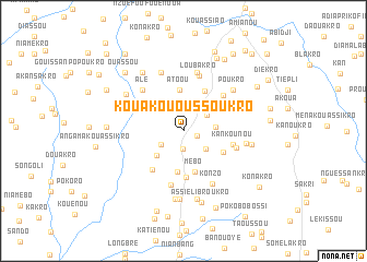 map of Kouakou-Oussoukro