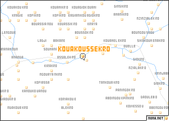 map of Kouakoussekro