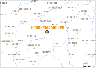 map of Kouamédiadoukro