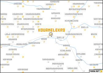 map of Kouamé-Lékro