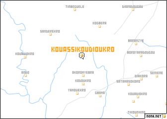 map of Kouassikoudioukro