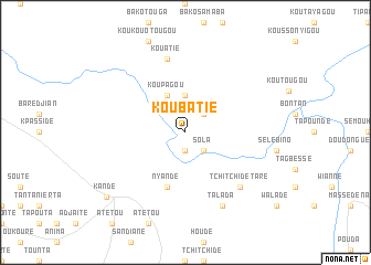 map of Kouba Tié