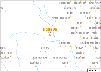 map of Kouévé