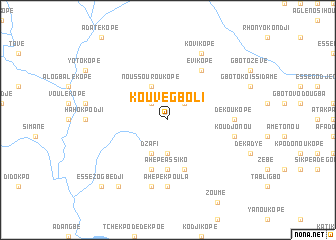 map of Kouvé Gboli