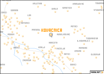 map of Kovačnica