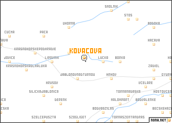 map of Kováčová