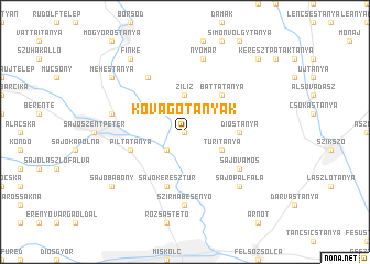 map of Kővágótanyák