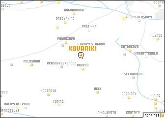 map of Kovaniki