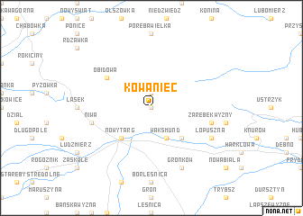 map of Kowaniec