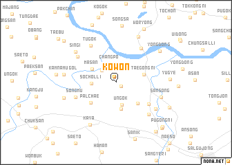 map of Kowŏn