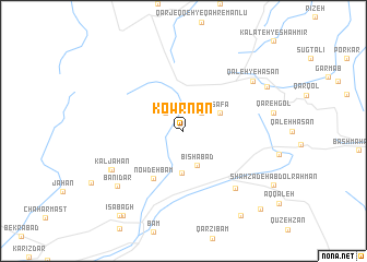 map of Kowrnān