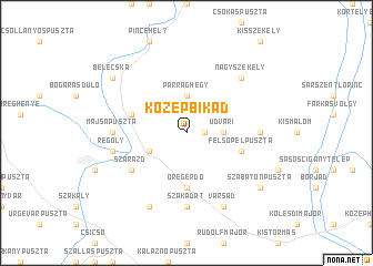 map of Középbikád