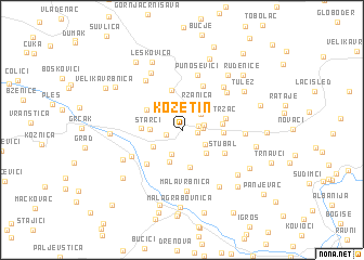 map of Kožetin