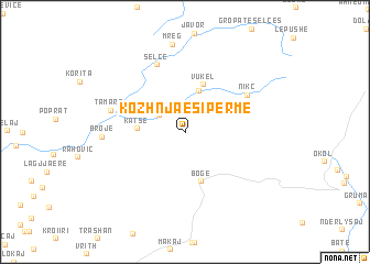 map of Kozhnja e Sipërme