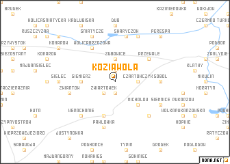 map of Kozia Wola