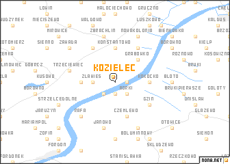 map of Kozielec