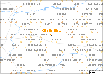 map of Kozieniec