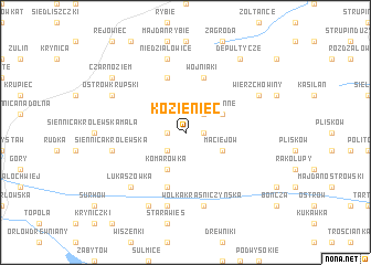 map of Kozieniec