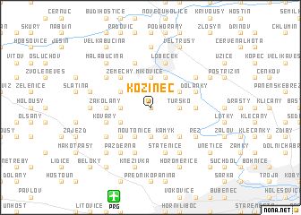 map of Kozinec