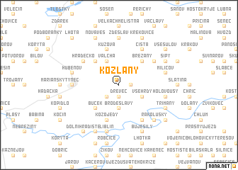 map of Kožlany