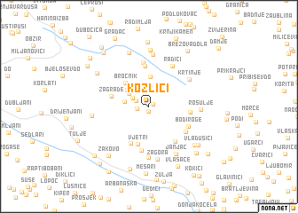 map of Kozlići