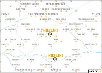 map of Koźliki