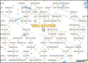 map of Kožlí u Čížové