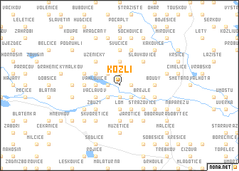 map of Kožlí