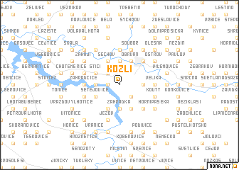 map of Kožlí