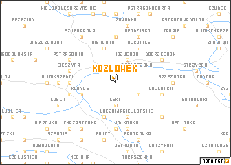 map of Kozłówek