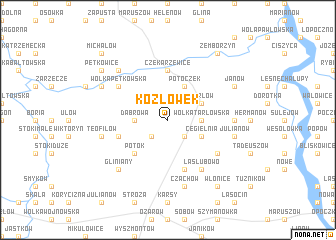 map of Kozłówek