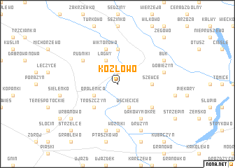 map of Kozłowo