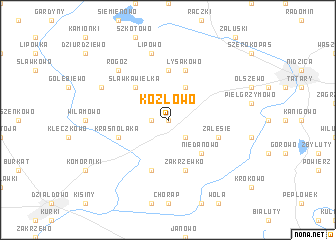 map of Kozłowo