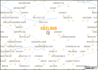 map of Kozłowo