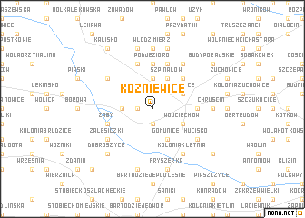 map of Koźniewice