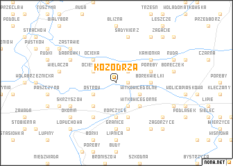 map of Kozodrza