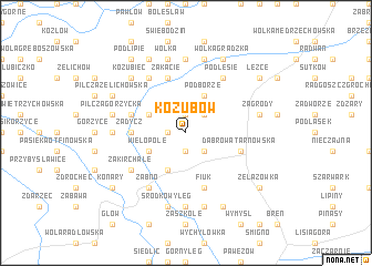 map of Kozubów