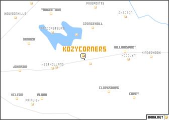 map of Kozy Corners