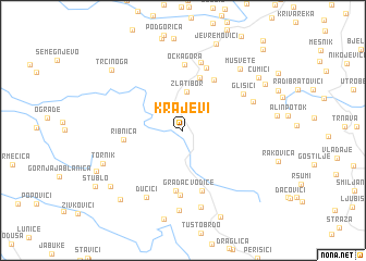 map of Krajevi