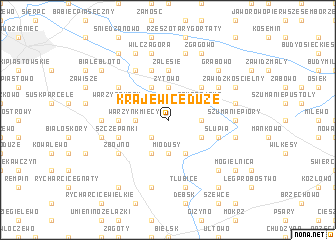 map of Krajewice Duże
